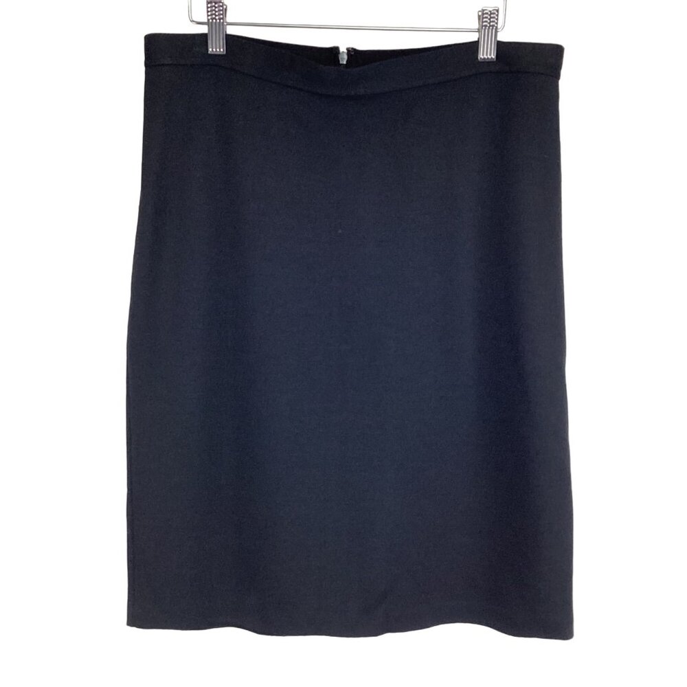 St. John Caviar Womens Black‎ Wool Blend Pencil Skirt Size 10